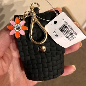 NWT Black Crystal Flower Antibacterial Gel Holder